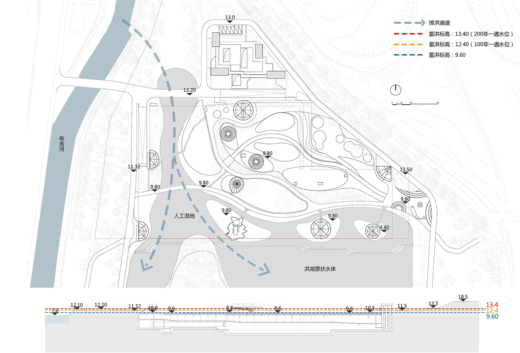 Landscape Design for Shenzhen Lotus Water Culture Base and Ground Level of Honghu Park Water Purification Plant China by NODE