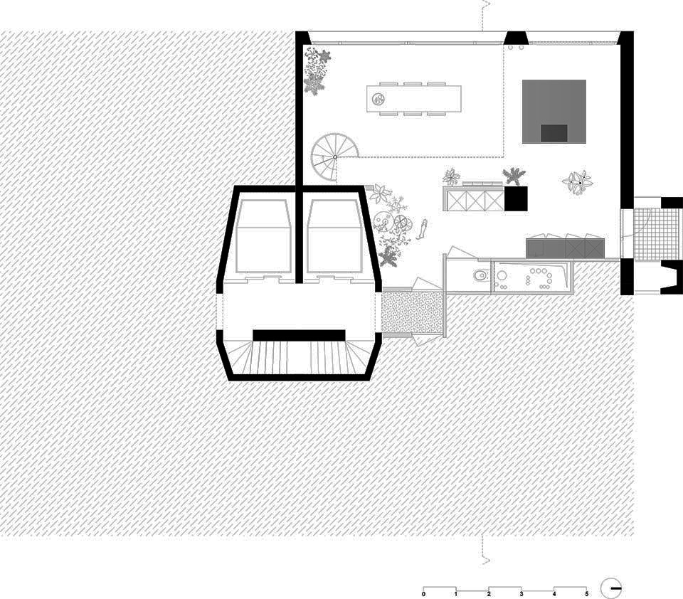 Brutalist duplex apartment in the Riverside Tower by Studio Okami Architects 拷贝