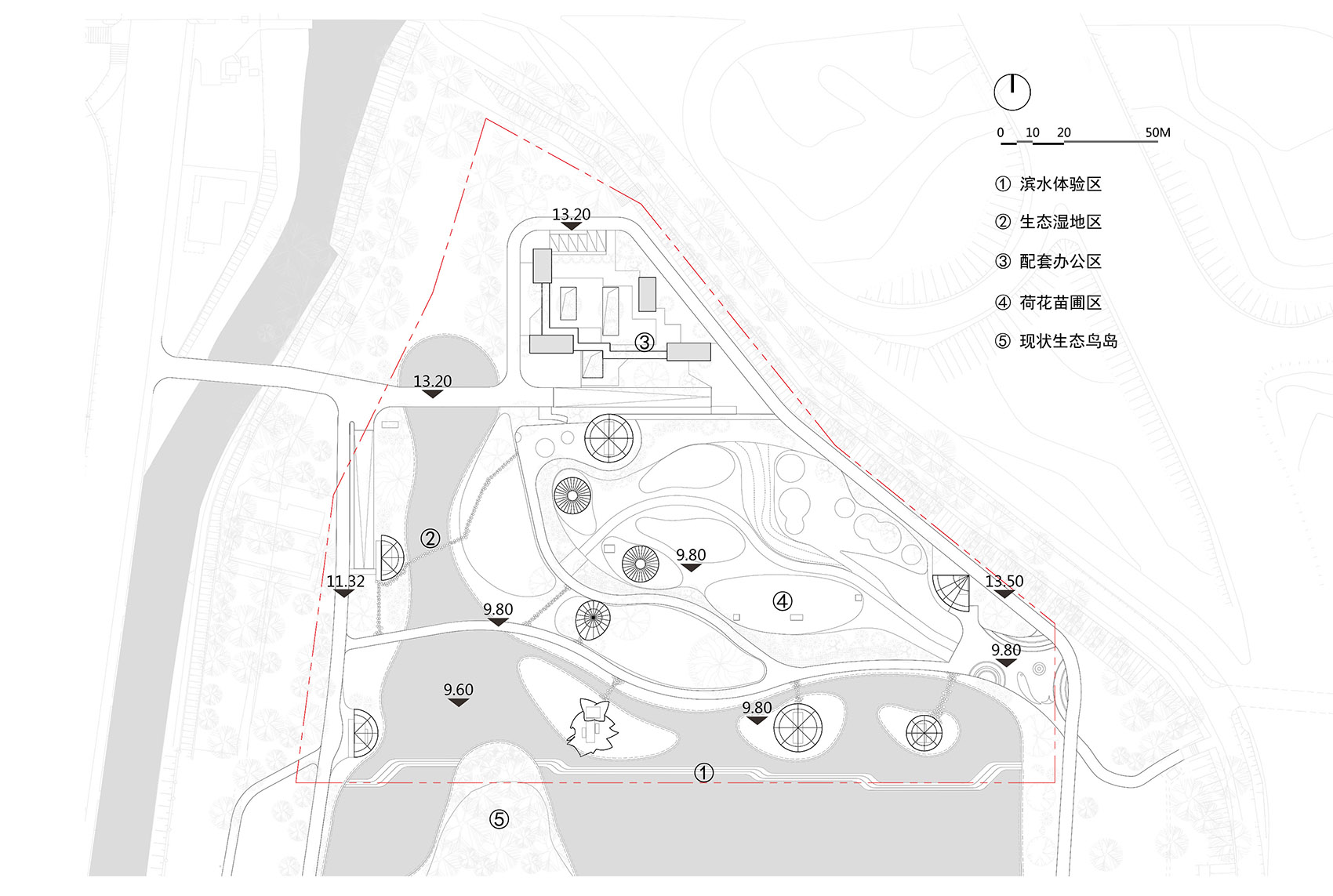 Landscape Design for Shenzhen Lotus Water Culture Base and Ground Level of Honghu Park Water Purification Plant China by NODE