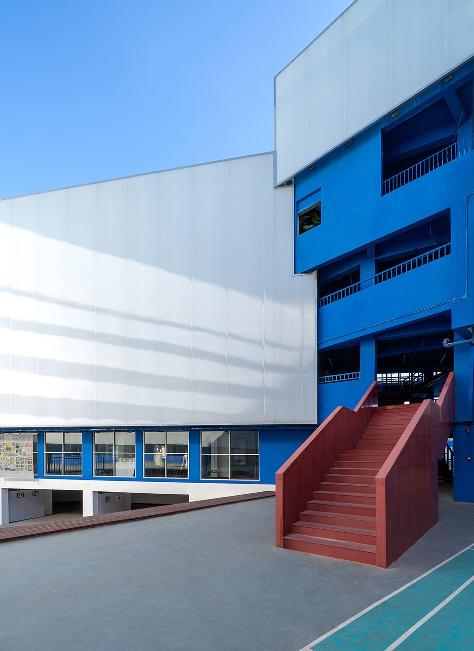 art school in blue white china by various associates