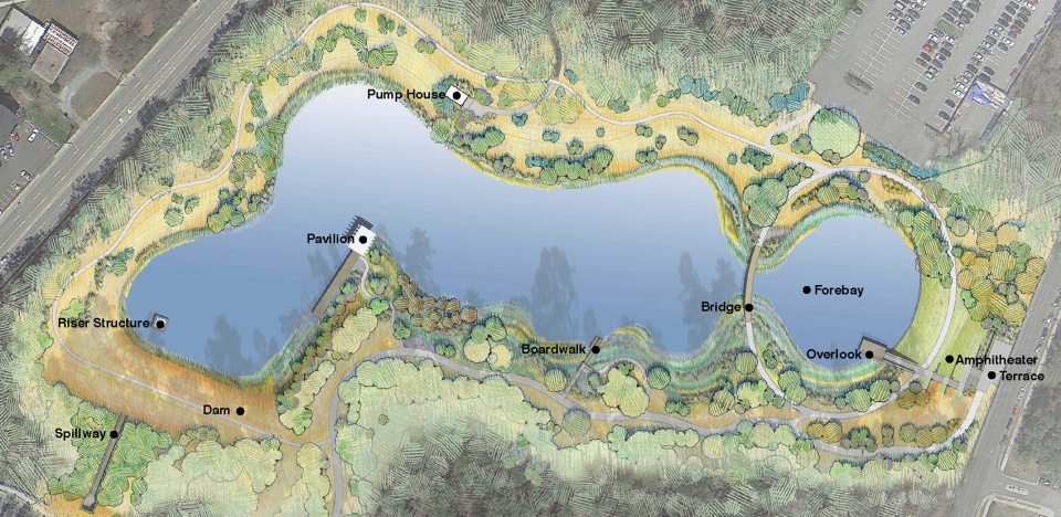 2021 asla Duke University Water Reclamation Pond Nelson Byrd Woltz Landscape Architects