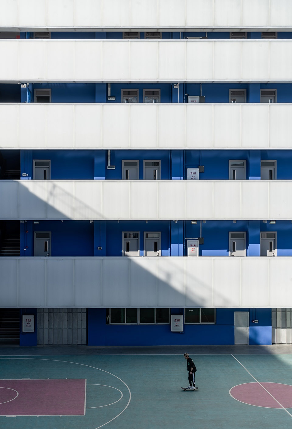art school in blue white china by various associates