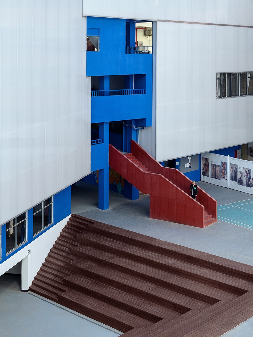 art school in blue white china by various associates