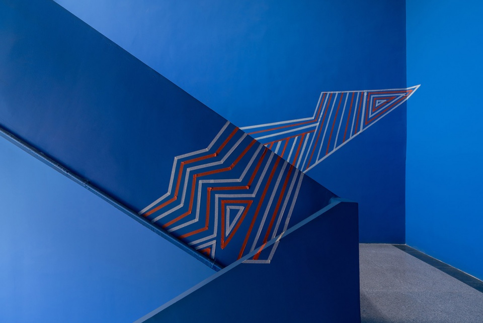 art school in blue white china by various associates