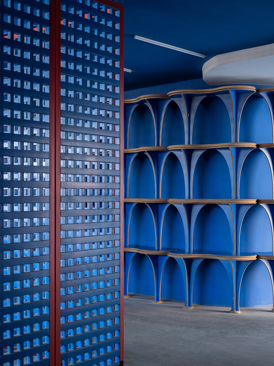art school in blue white china by various associates