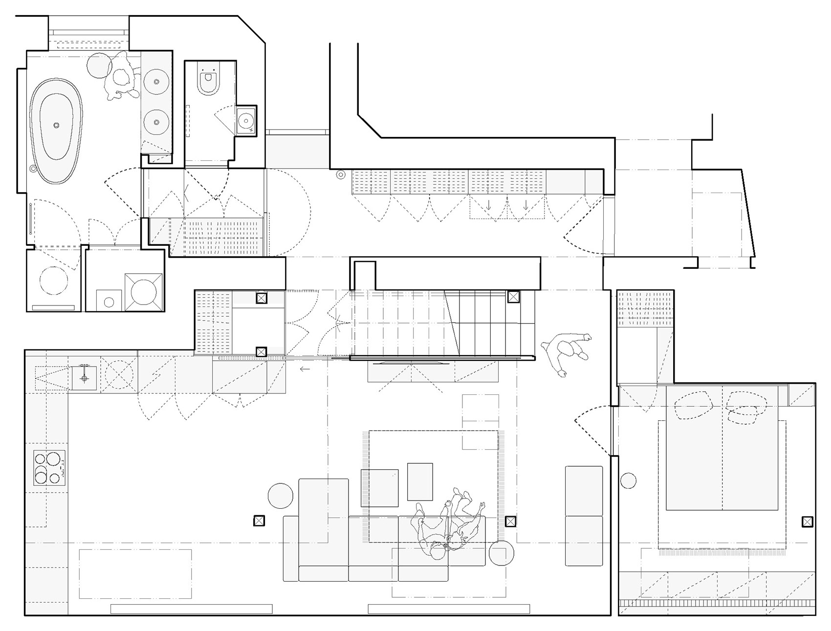 art maisonette in letna prague by este architekti