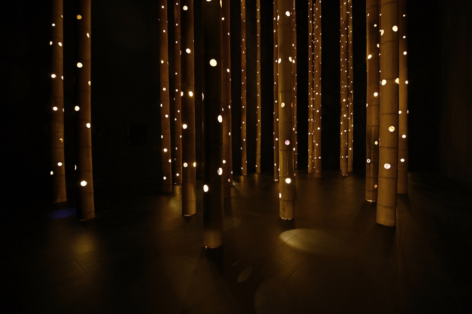symphony at summer night bamboo art installation by hexia architects