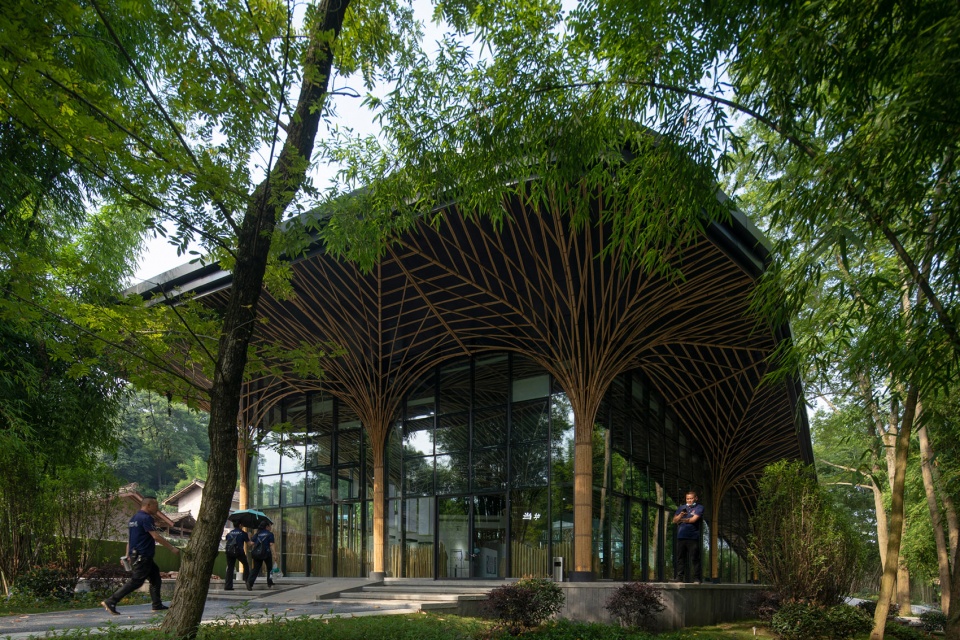 qionglai bamboo pavilion by uno architects lin rong studio