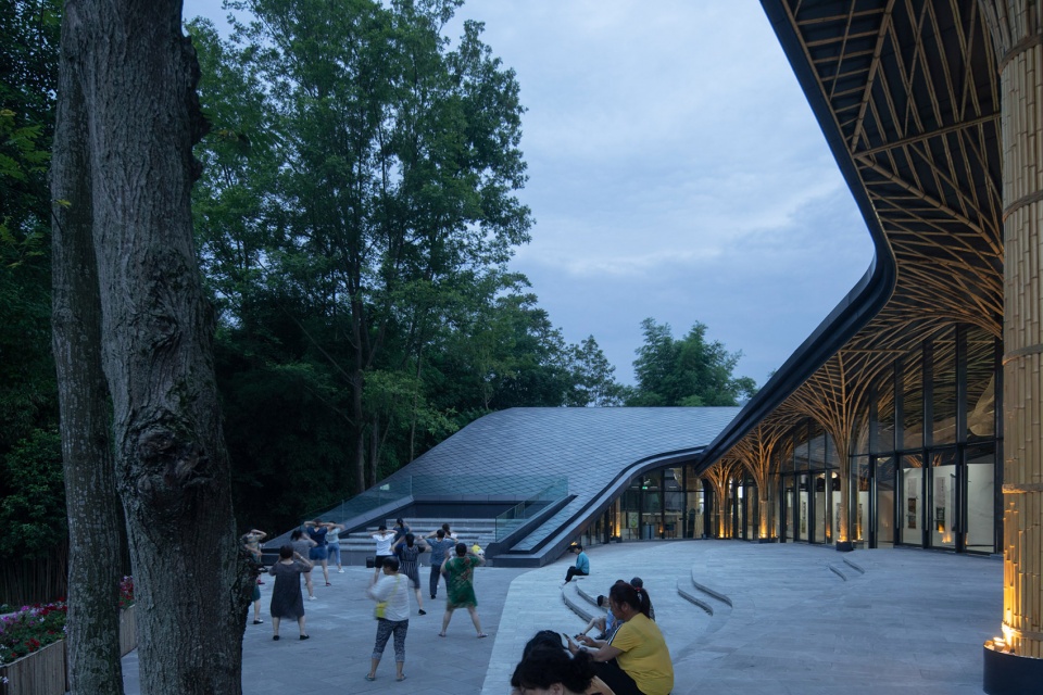 qionglai bamboo pavilion by uno architects lin rong studio