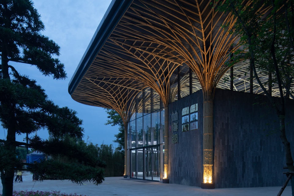 qionglai bamboo pavilion by uno architects lin rong studio