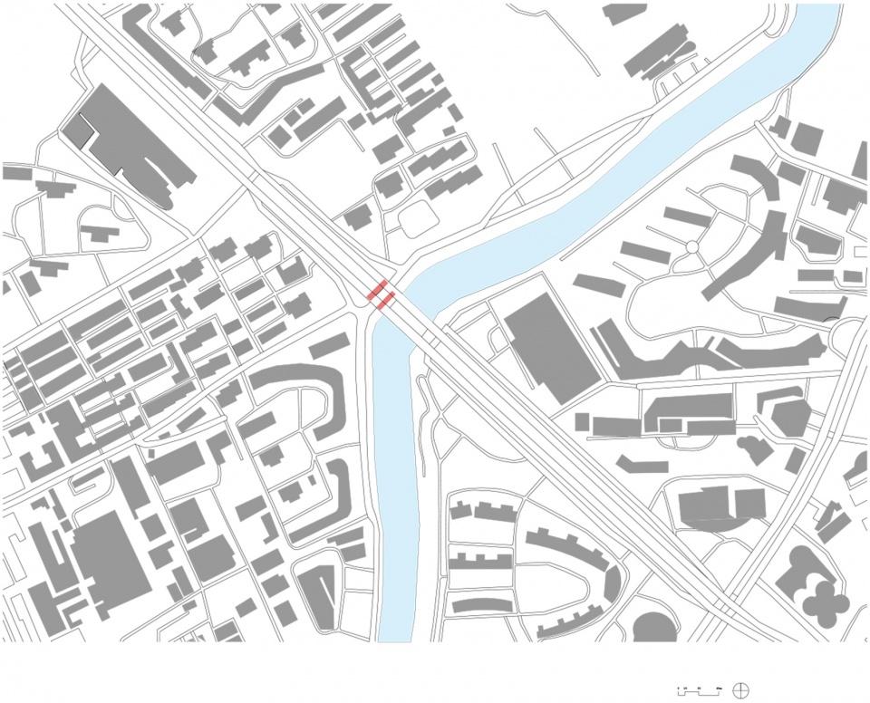 service station under wuning road bridge suzhou creek by atelier z