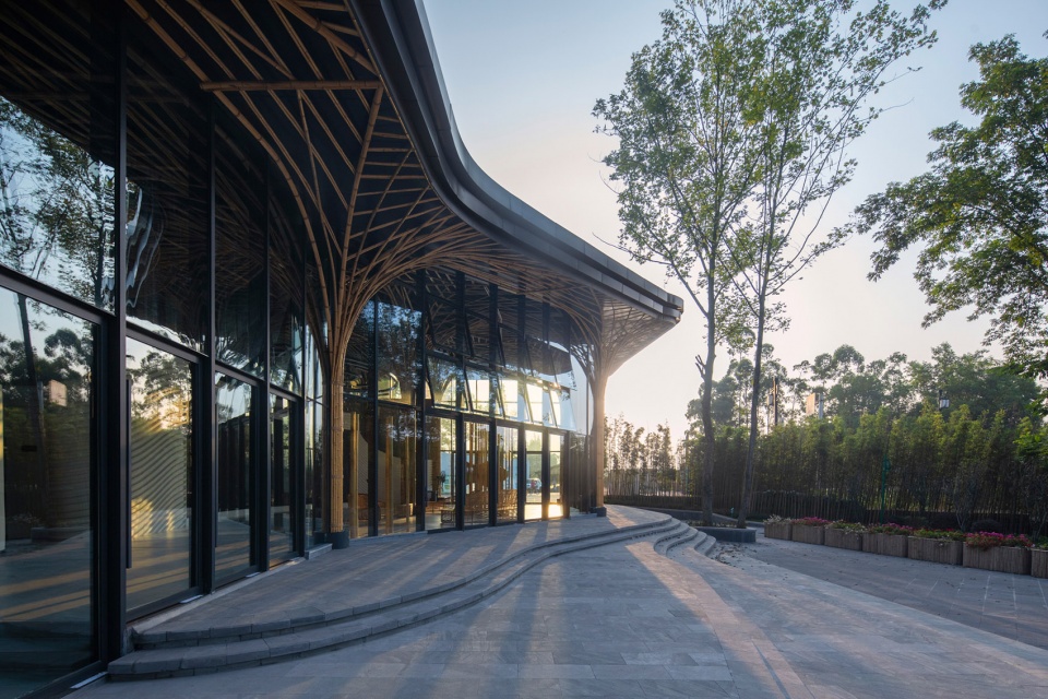 qionglai bamboo pavilion by uno architects lin rong studio