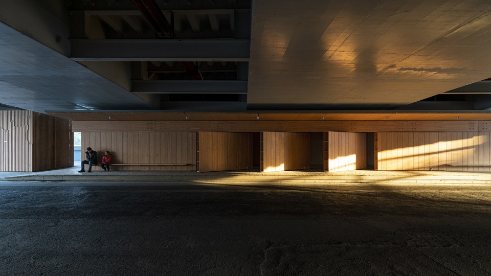 service station under wuning road bridge suzhou creek by atelier z