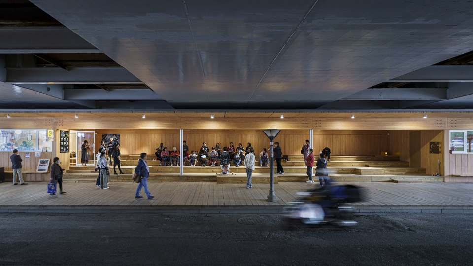 service station under wuning road bridge suzhou creek by atelier z