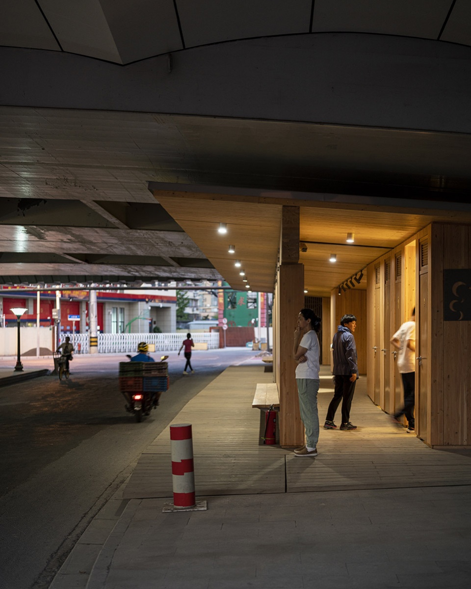 service station under wuning road bridge suzhou creek by atelier z
