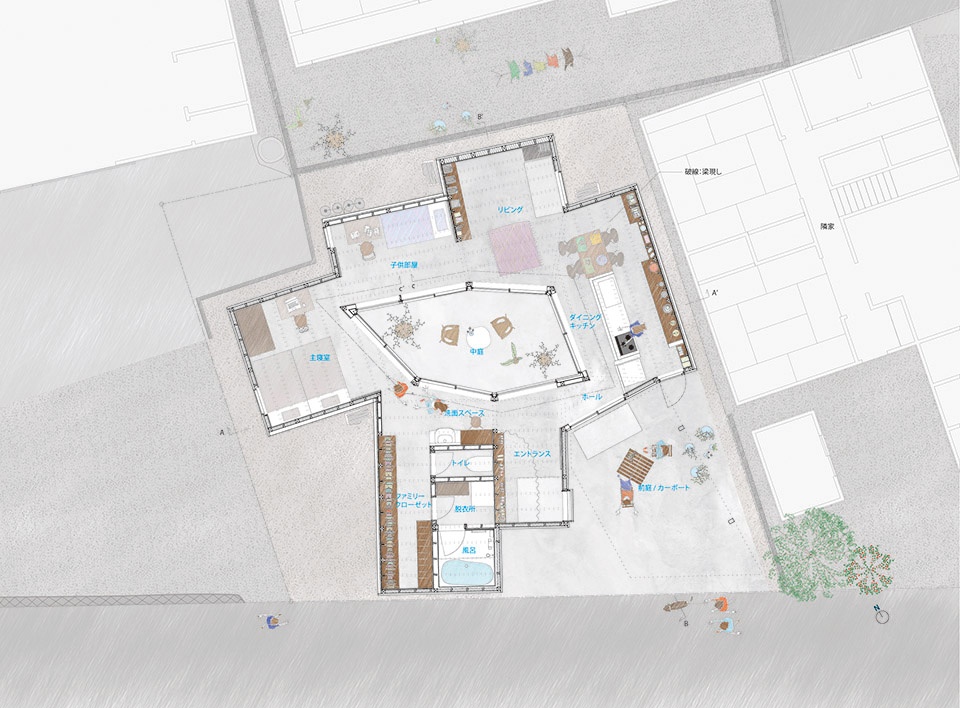 Courtyard House with Seven Rooms by Takayuki Kuzushima and Associates vic