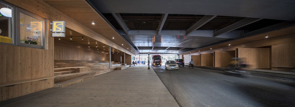 service station under wuning road bridge suzhou creek by atelier z