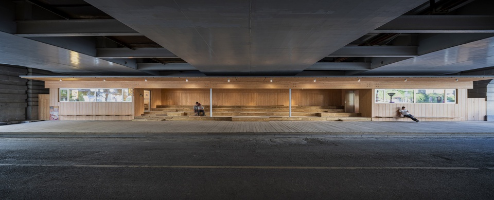 service station under wuning road bridge suzhou creek by atelier z