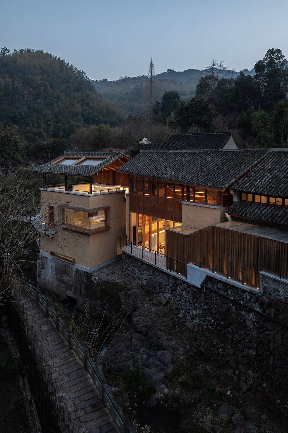 Riverside Restaurant adapted from the power station Qixiakeng Village Fenghua by Shulin Architecture Firm