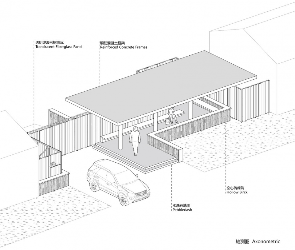 entrance design of rural training center in niujiaochong village by fu yingbin studio
