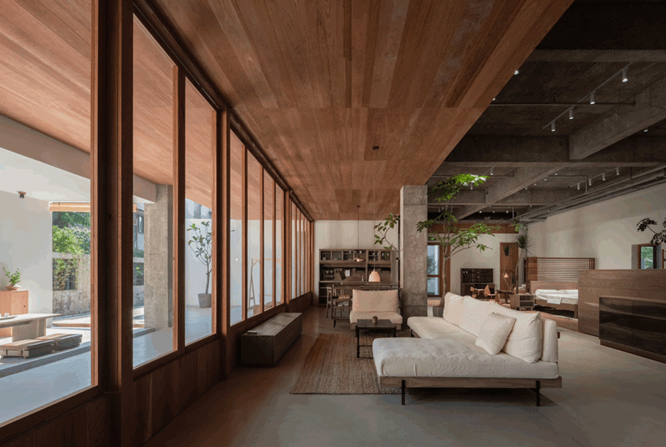 nanjing wood ink exhibition hall by fanaf