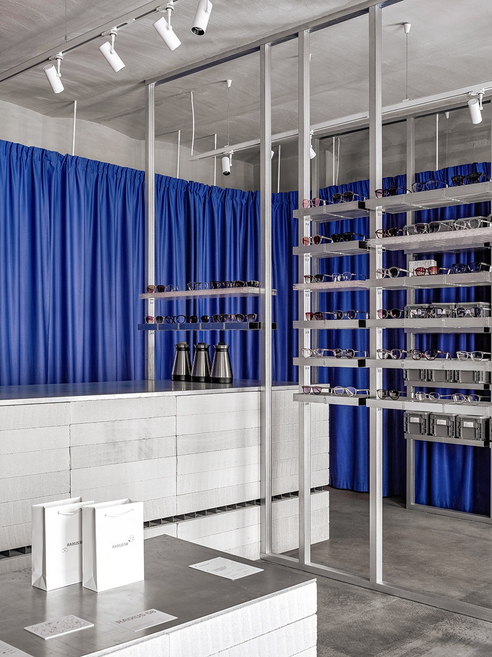 Radius 58 optics pop up Resource coffee by DA bureau