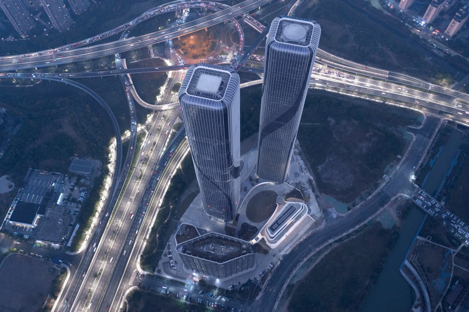 hangzhou shimao wisdom tower super high rise urban complex atelier ping jiang eid arch