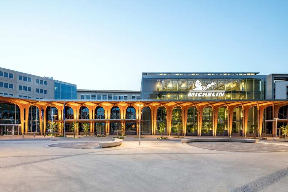 The Canopy Michelin Headquarter s Renovated Reception Area by Encore Heureux Architectes Construire and Base