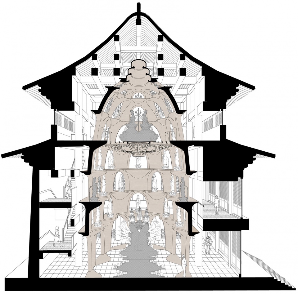 zushan ji xin monastery wood buddha statue museum by archstudio