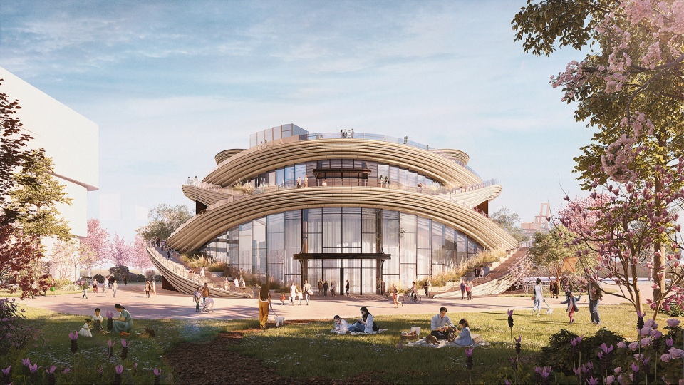heatherwick studio reveals the design of a new public exhibition hall in shanghai