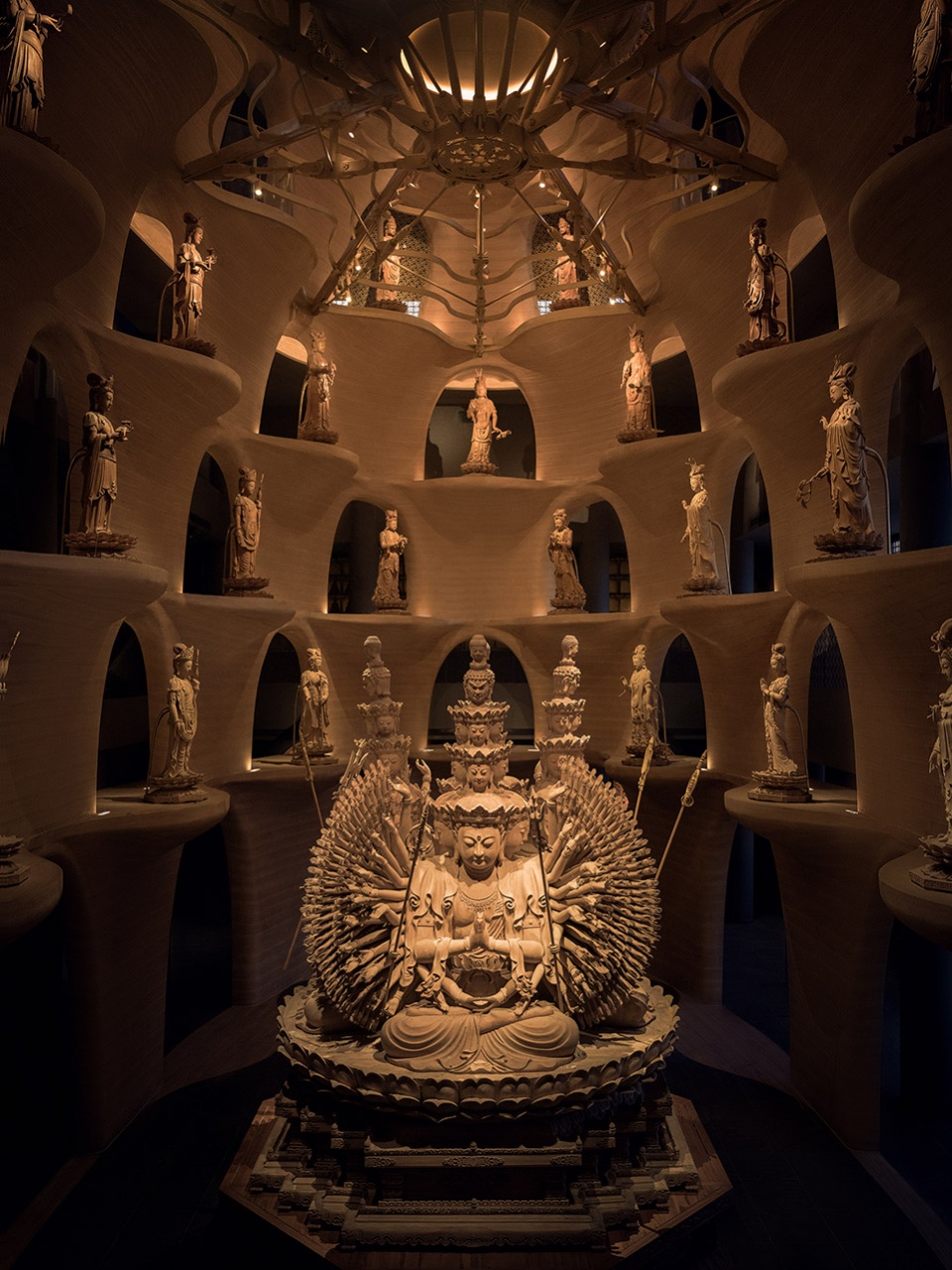 zushan ji xin monastery wood buddha statue museum by archstudio