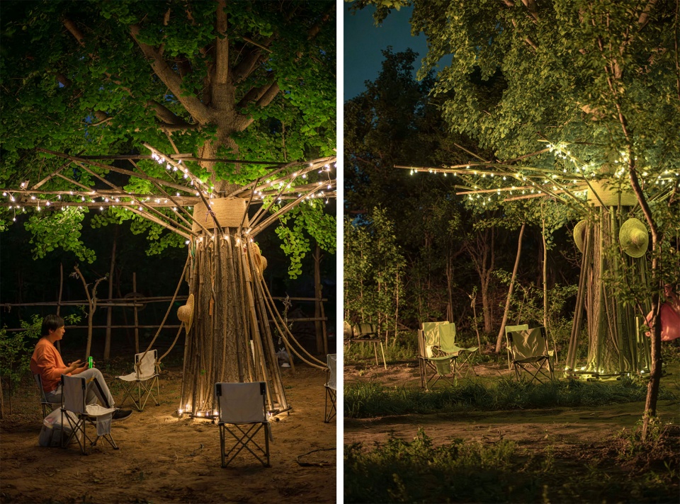 bamboo installation tree of life by uk studio