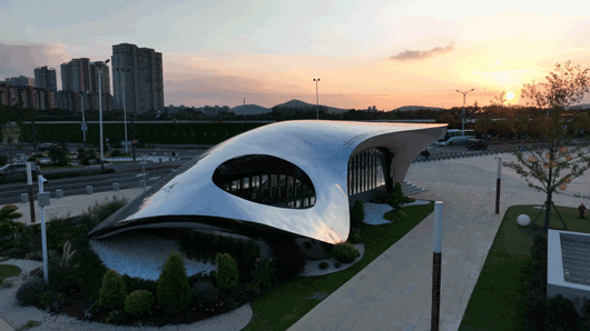 design for exits of grand theater station of wuxi metro line 4 by tus design group co ltd