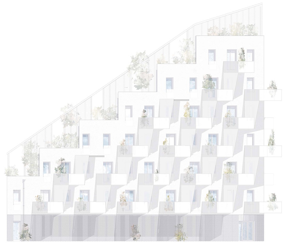 Trendo11 Terraced Residential Building in Budapest by LAB5 architects