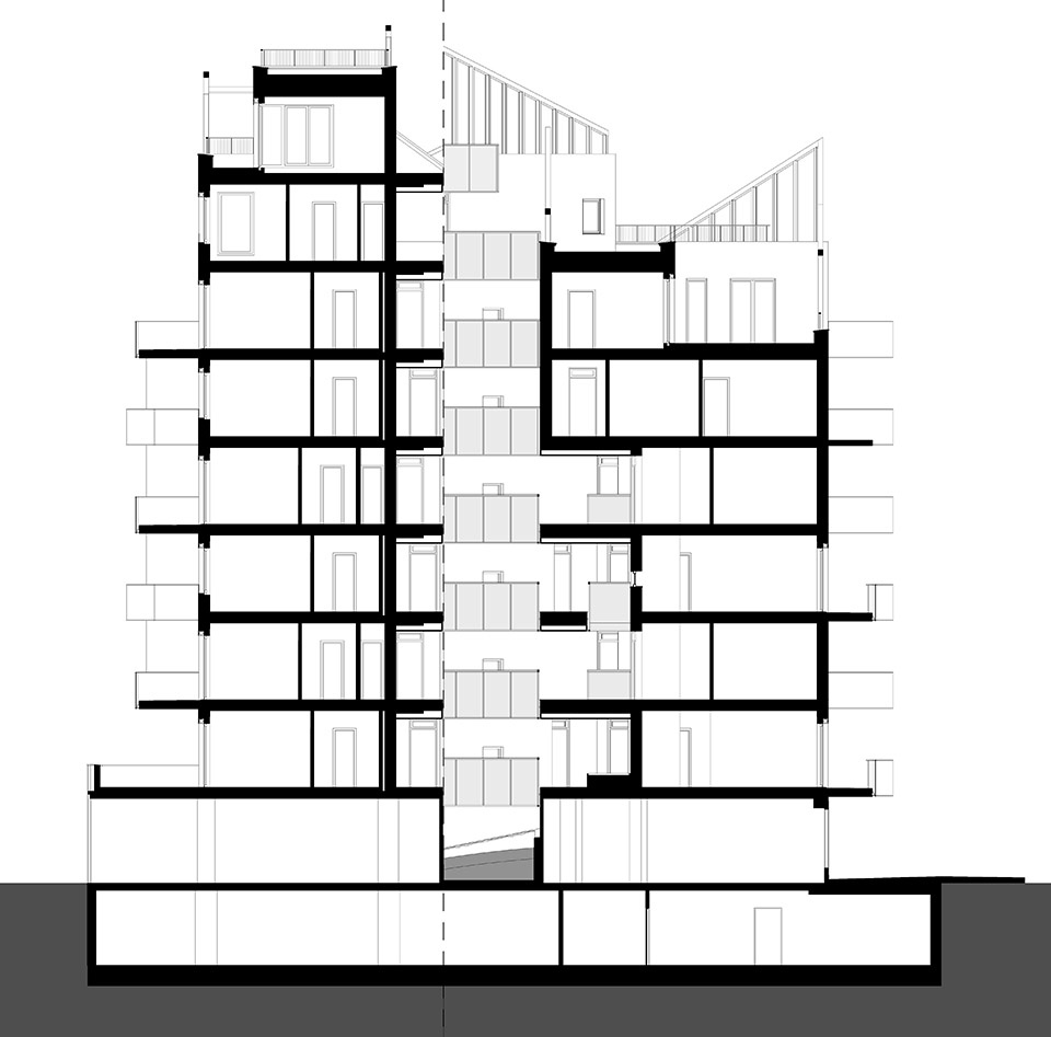 Trendo11 Terraced Residential Building in Budapest by LAB5 architects