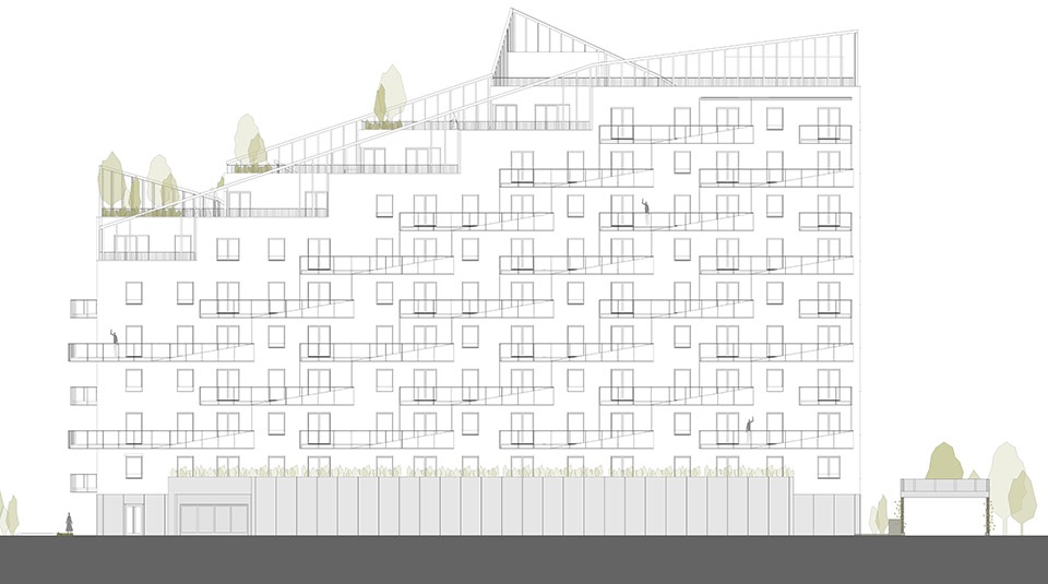 Trendo11 Terraced Residential Building in Budapest by LAB5 architects
