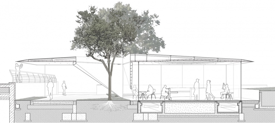 waiting lounge of oriental pearl cruise dock by atelier z