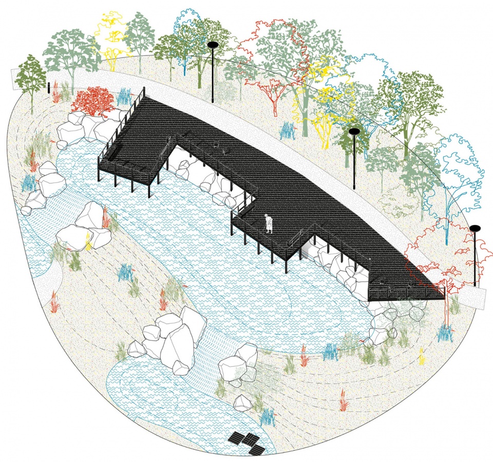Malevich Park waterfall Basis architectural bureau