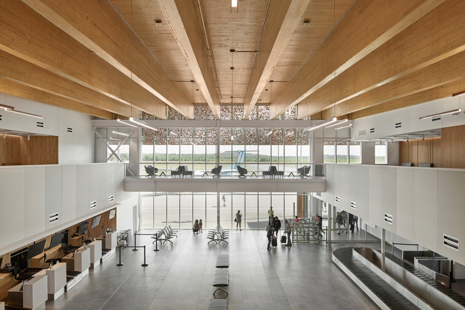 a new air terminal for the rouyn noranda airport by evoq artcad