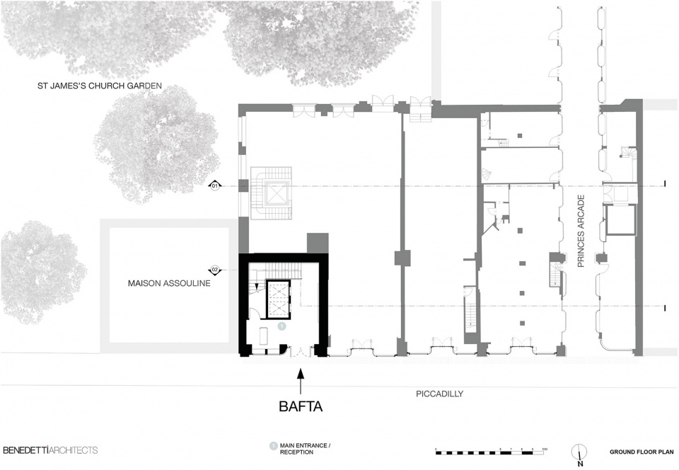 bafta headquarters by benedetti architects