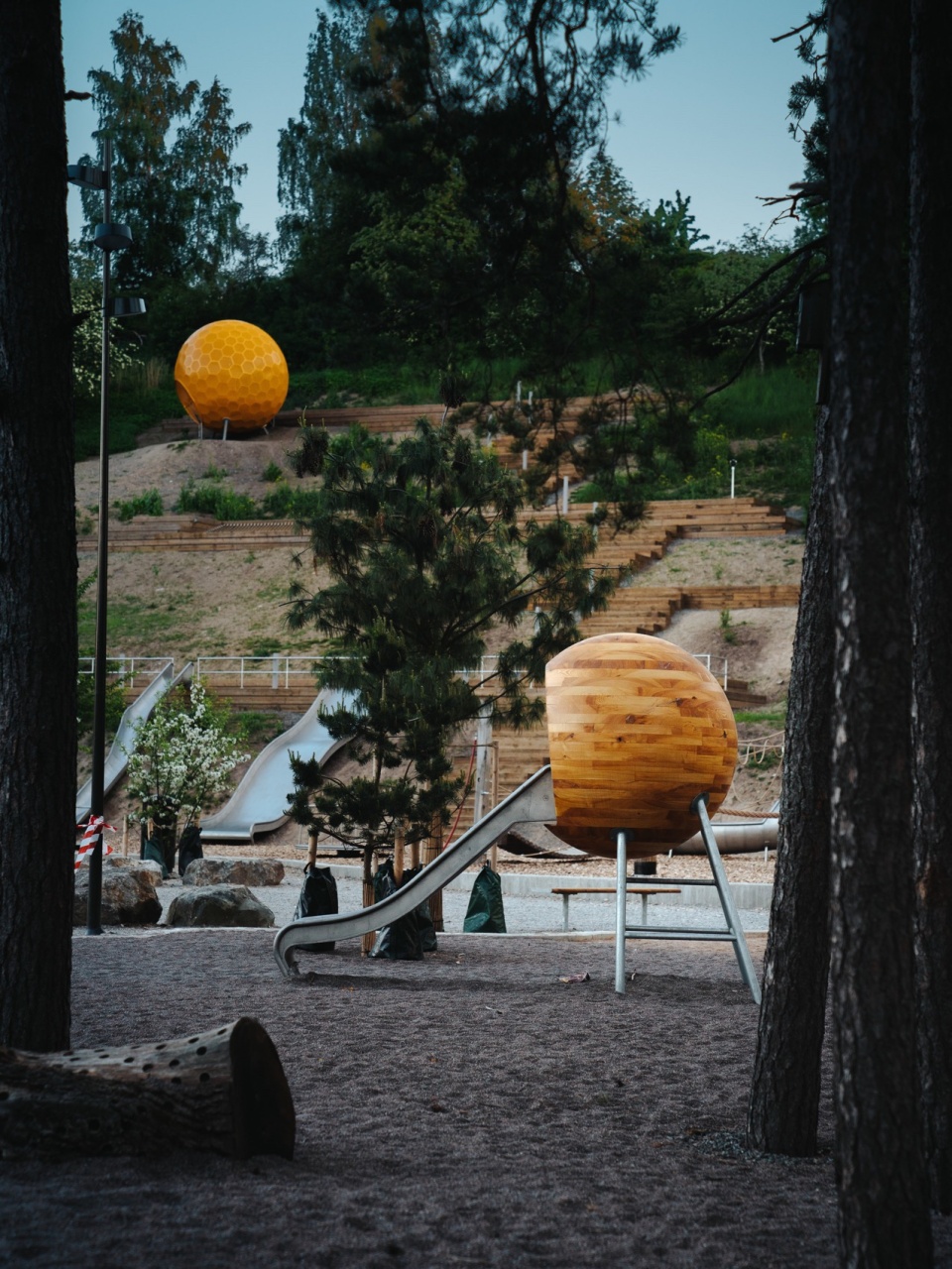 varbergstoppen playground spheres by andrenfogelstrom