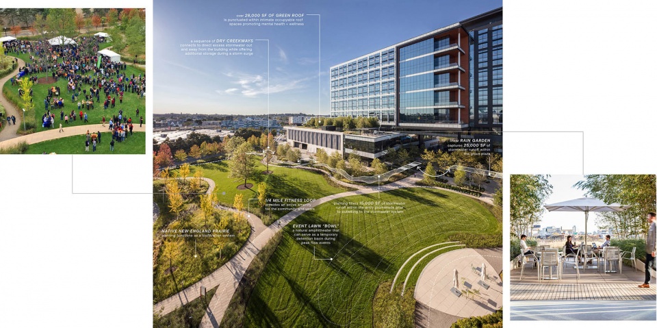 2022 asla general design award of honor from brownfield to green anchor in the assembly square district ojb