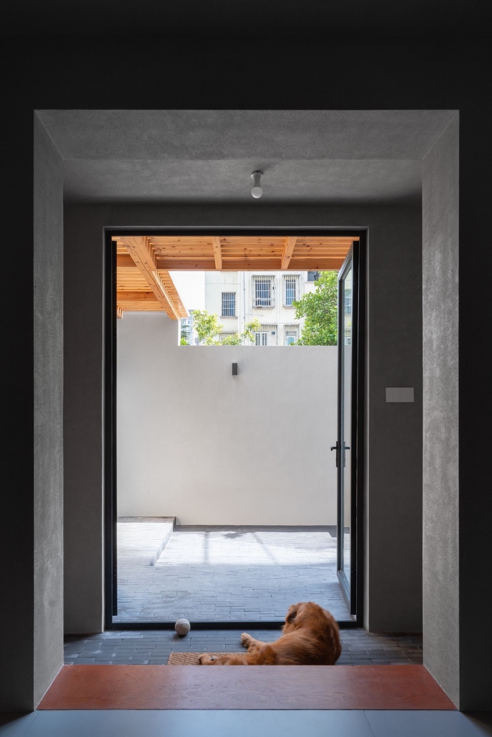 home in shimoriver 18 透过玄关看向庭院©DONG建筑影像