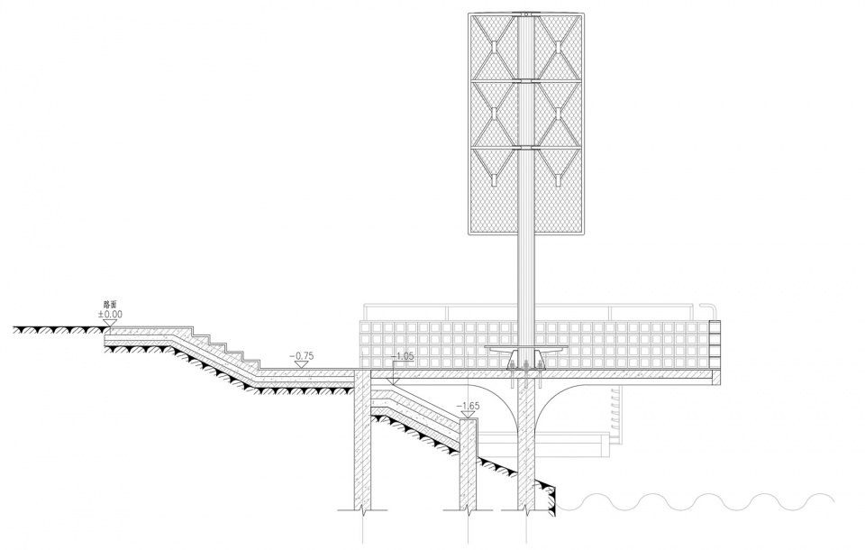 剖面1 拷贝 channel revetment in hushigua art eco site