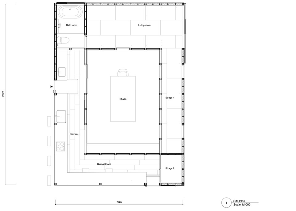 Arai mise studio by kurosawa kawara ten Architect