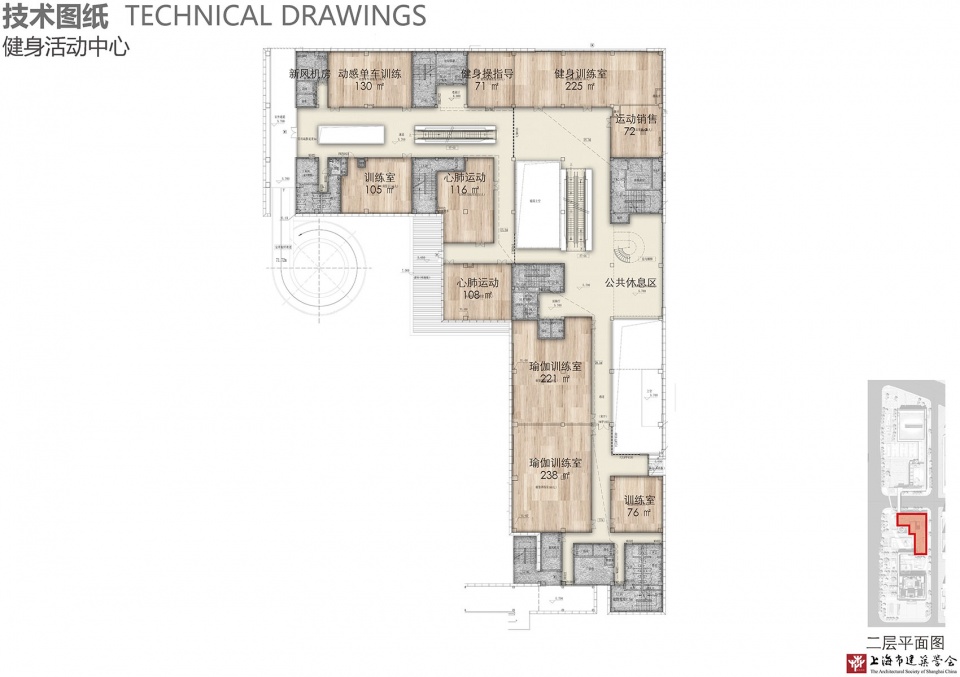 健身活动中心 2F平面图 Fitness Center 2nd Floor Plan 拷贝 asian games athlete village