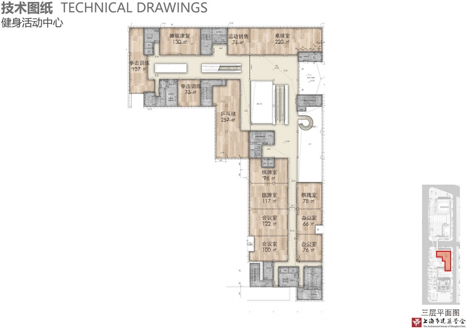 健身活动中心 3F平面图 Fitness Center 3rd Floor Plan 拷贝 asian games athlete village