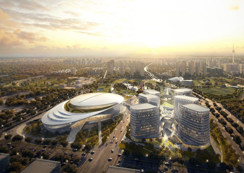 xian qujiang sports complex by aedas