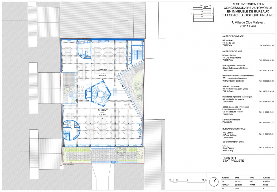 h2o architectes Villa du Clos de Malevart PLAN R1 A3 200