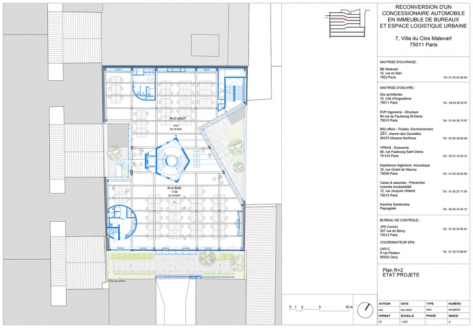 h2o architectes Villa du Clos de Malevart PLAN R2 A3 200